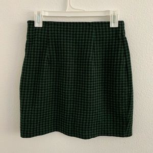 Plaid green mini skirt